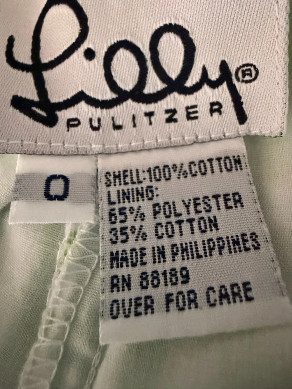 Lilly Pulitzer Gingham Cropped Pants, Green/blue cones, 0 (fits like 2), EUC - Picture 4 of 9